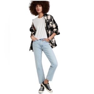 Agolde NWT Mia Mid Rise Straight Leg light wash bohemian organic cotton jean 31